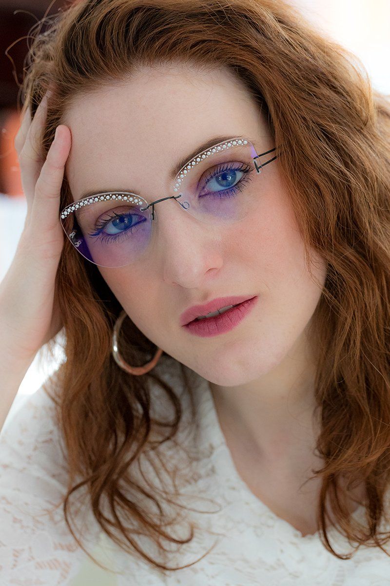 light rimless glasses