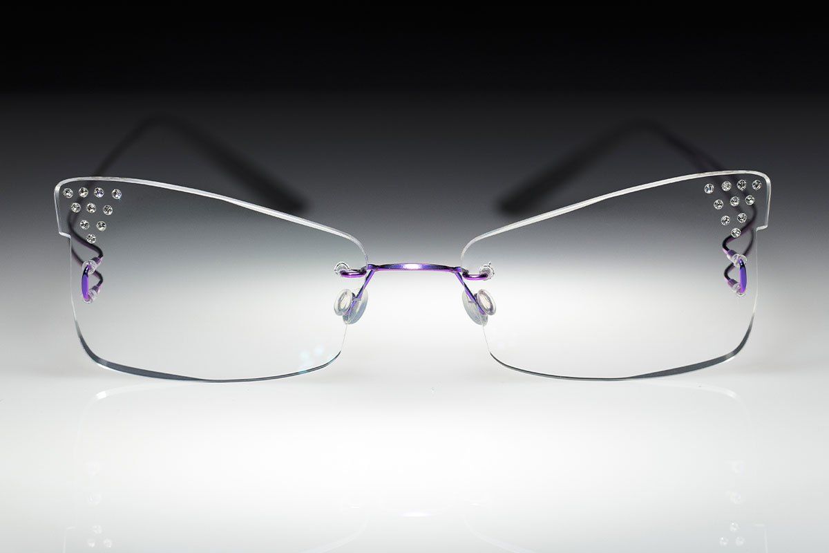 light wedding rimless glasses