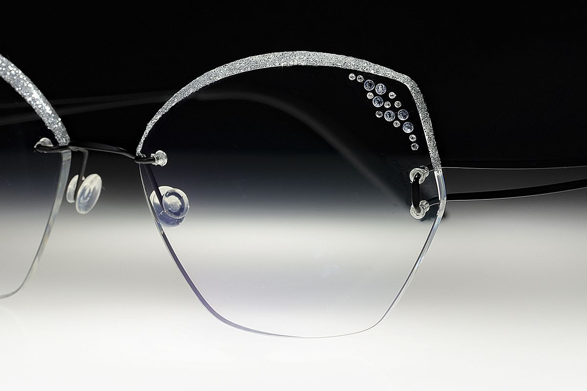 occhiali leggeri senza montatura con brillanti