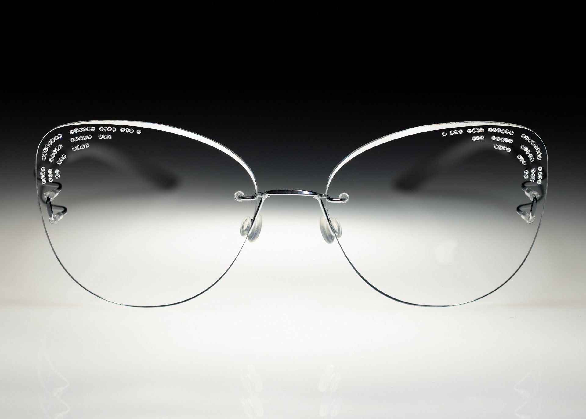 occhiali leggeri senza montatura con brillanti