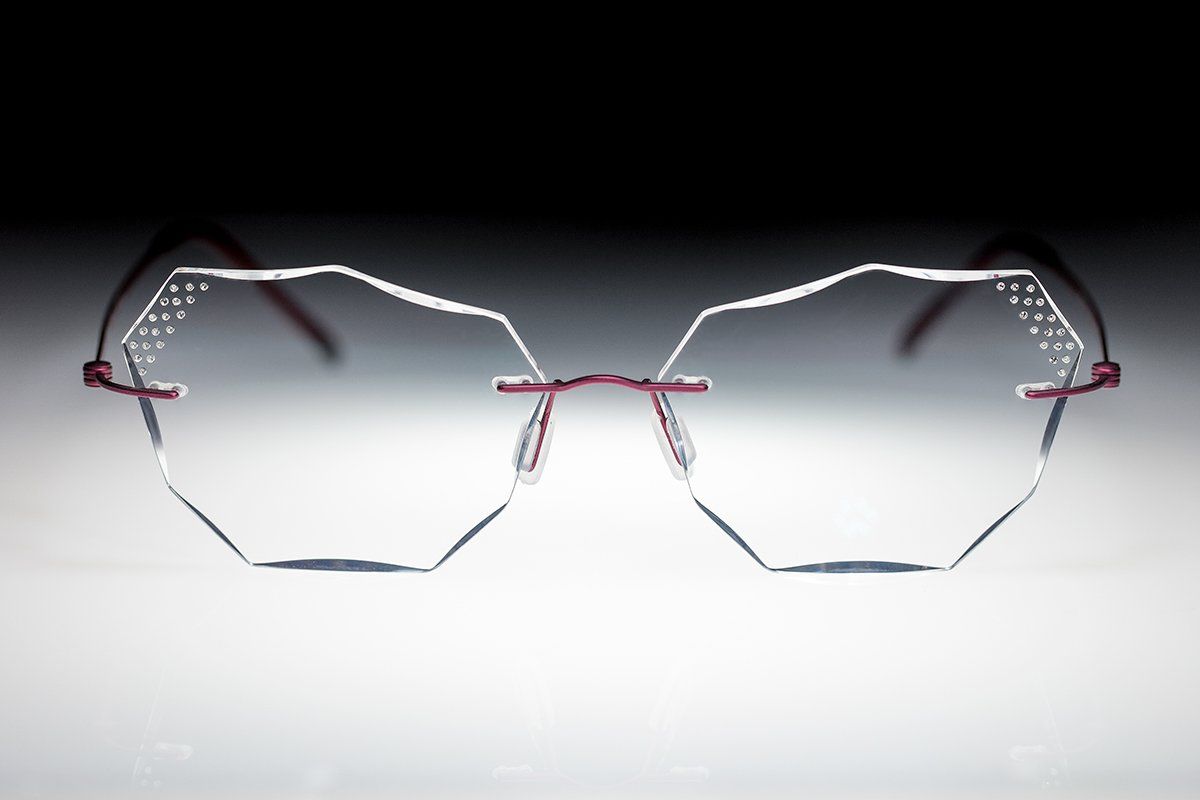 occhiali leggeri senza montatura con brillanti