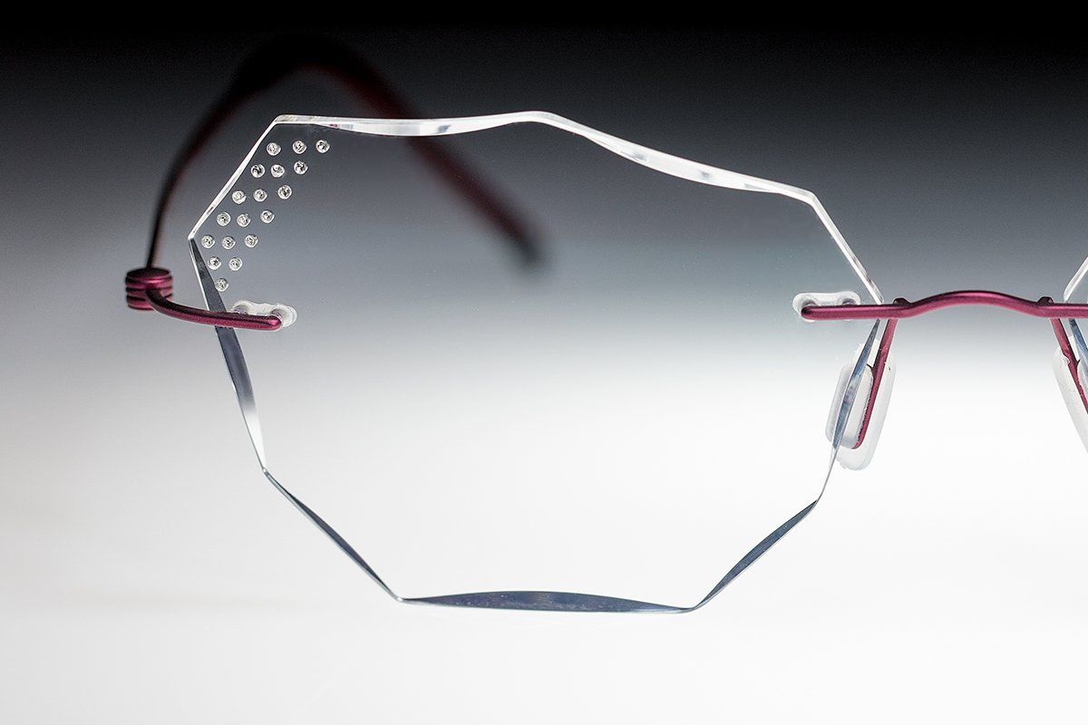 occhiali leggeri senza montatura con brillanti