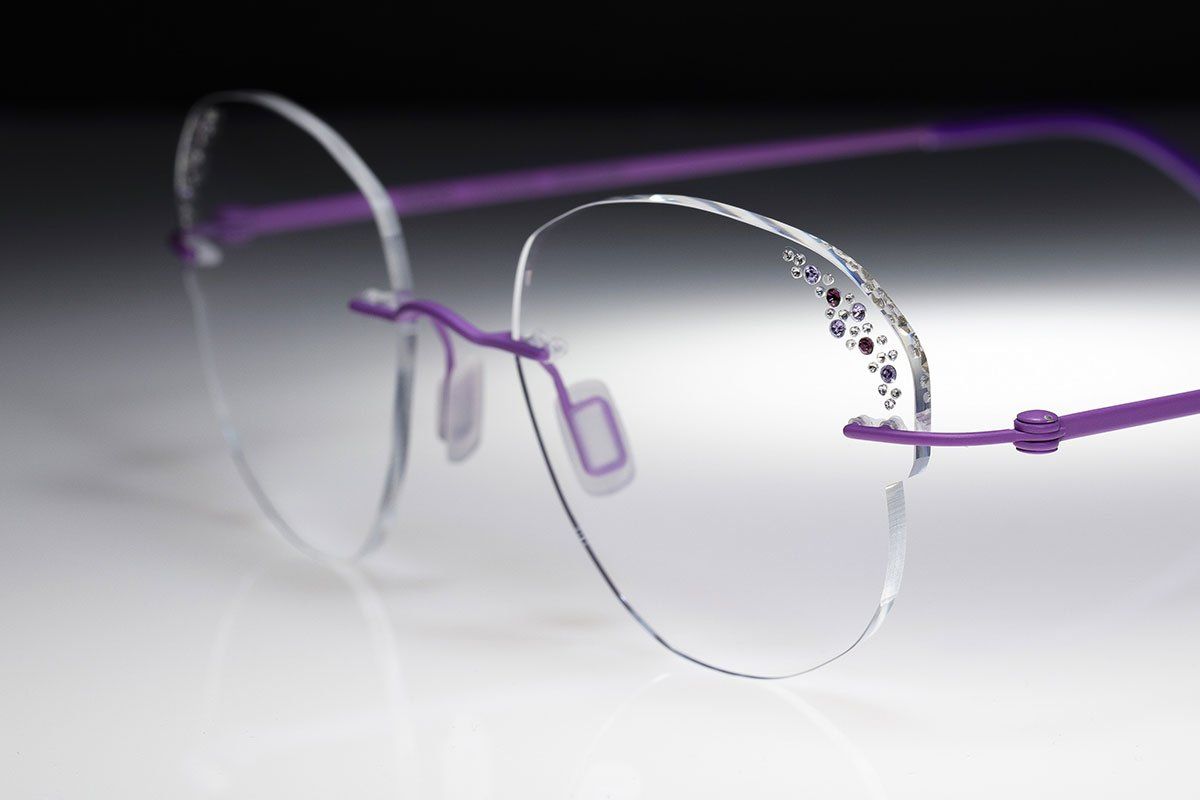 occhiali gioiello senza montatura con brillanti