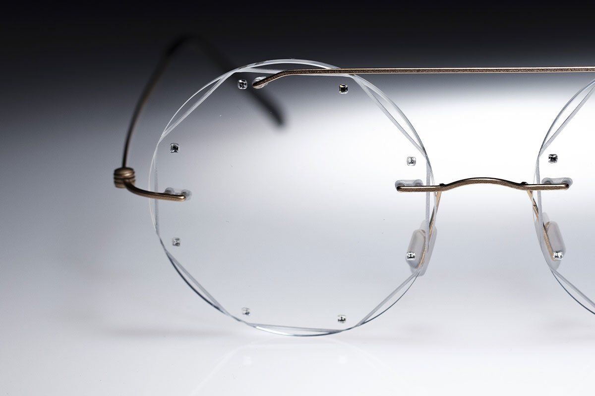 occhiali rotondi senza montatura