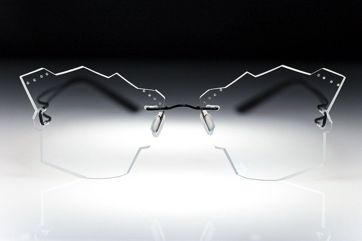 occhiali senza montatura con brillanti