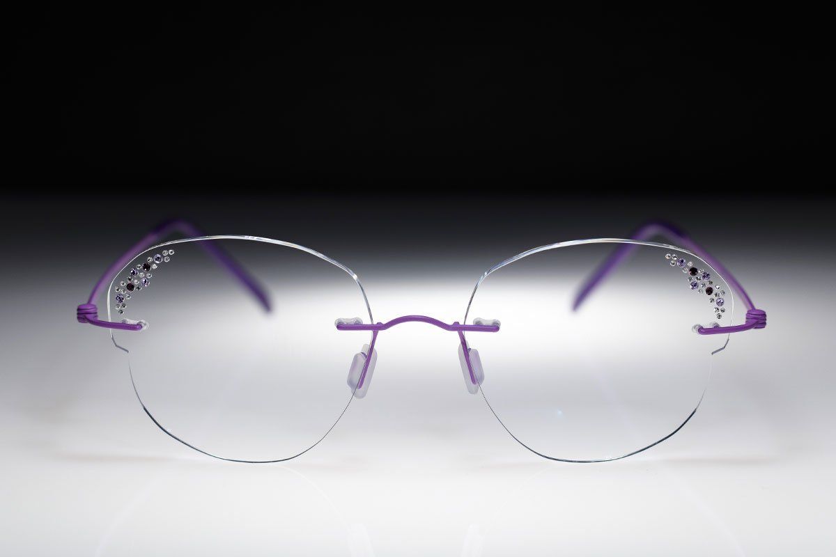 occhiali gioiello senza montatura con brillanti