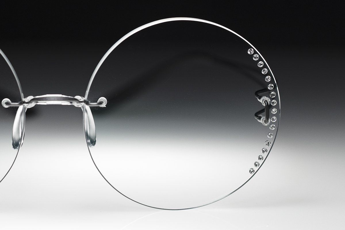 occhiali senza montatura rotondi