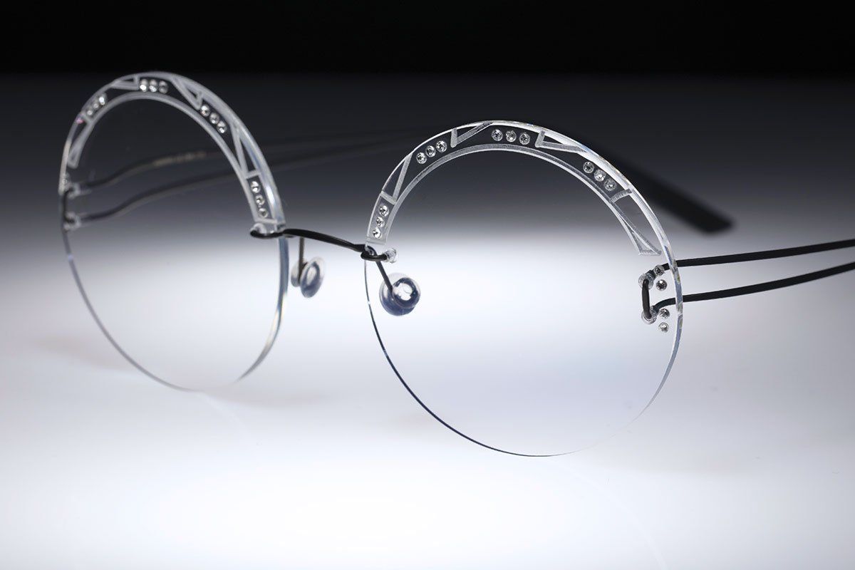 occhiali gioiello leggerissimi senza montatura personalizzati a mano