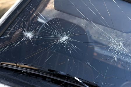 Cracked Black Tint Windshield — Rust Damage in Raleigh, NC