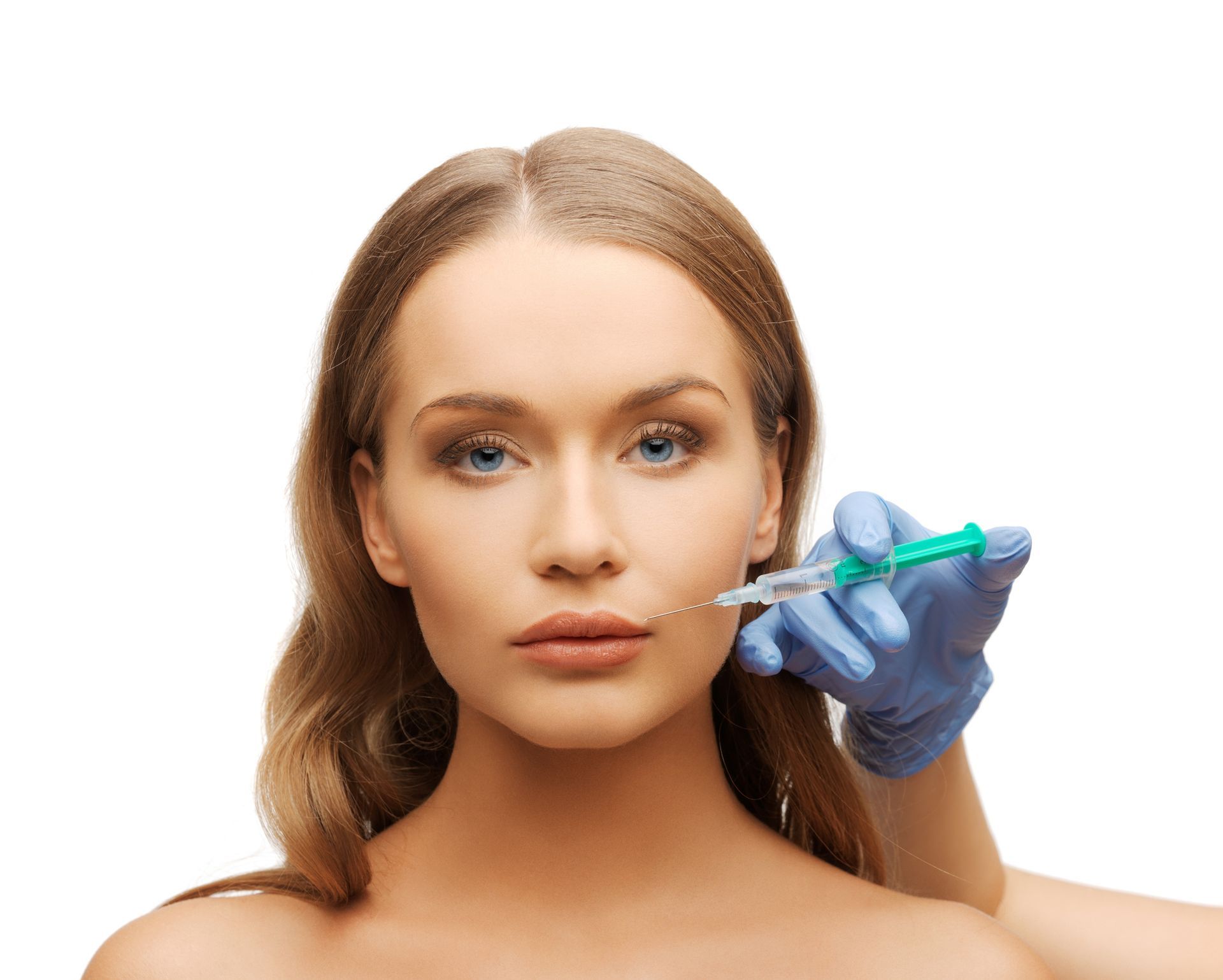 Woman Face and Doctor Hands — Tustin, CA — Dr. Assif Med Spa