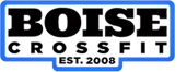 Boise CrossFit logo in black, white, and blue with &ldquo;Est. 2008&rdquo; banner