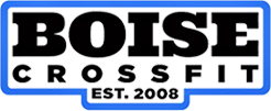Boise CrossFit logo in black, white, and blue with &ldquo;Est. 2008&rdquo; banner