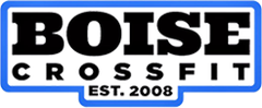 Boise CrossFit logo in black, white, and blue with &ldquo;Est. 2008&rdquo; banner