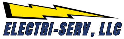 The logo for electri-serv llc has a lightning bolt on it.