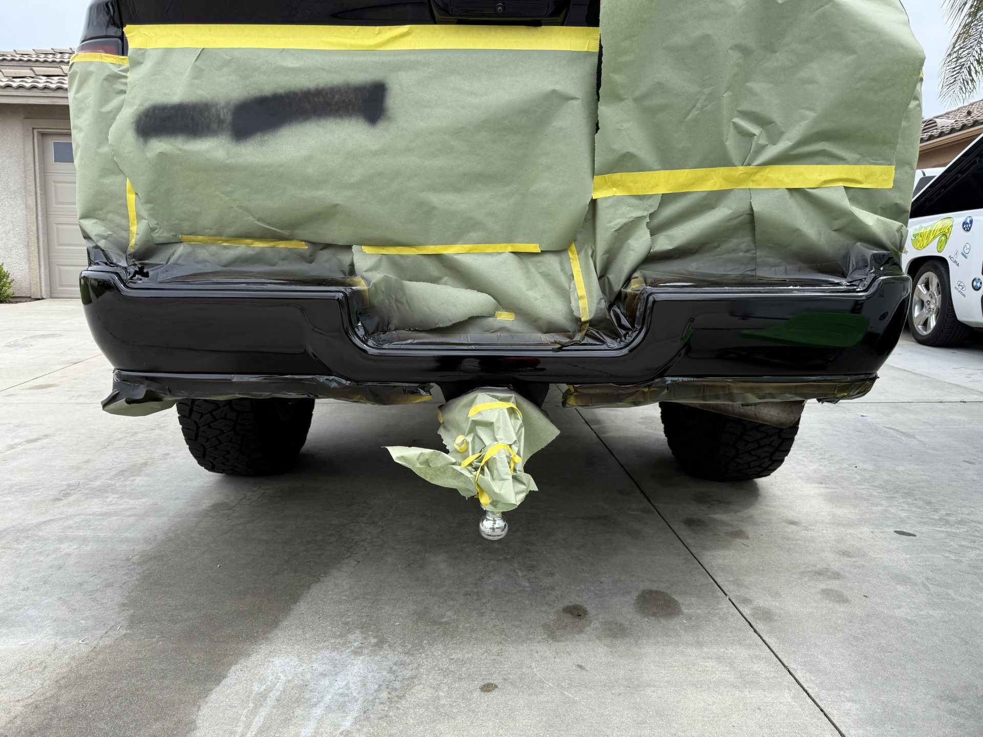 Tesla trunk damaged