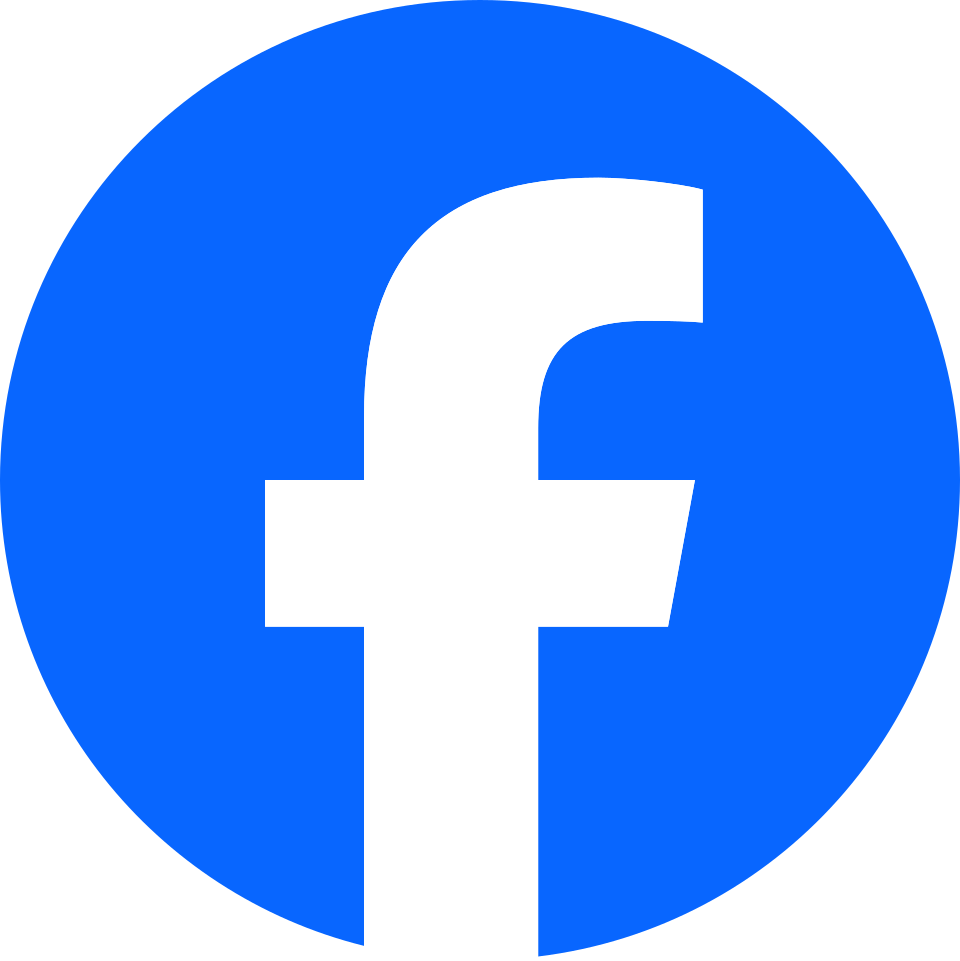 The Facebook logo: a white lowercase 