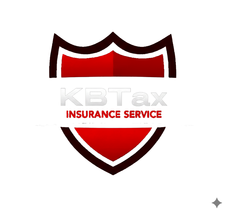 Logo of KB Tax Business Service: Red shield with white-outlined letters 