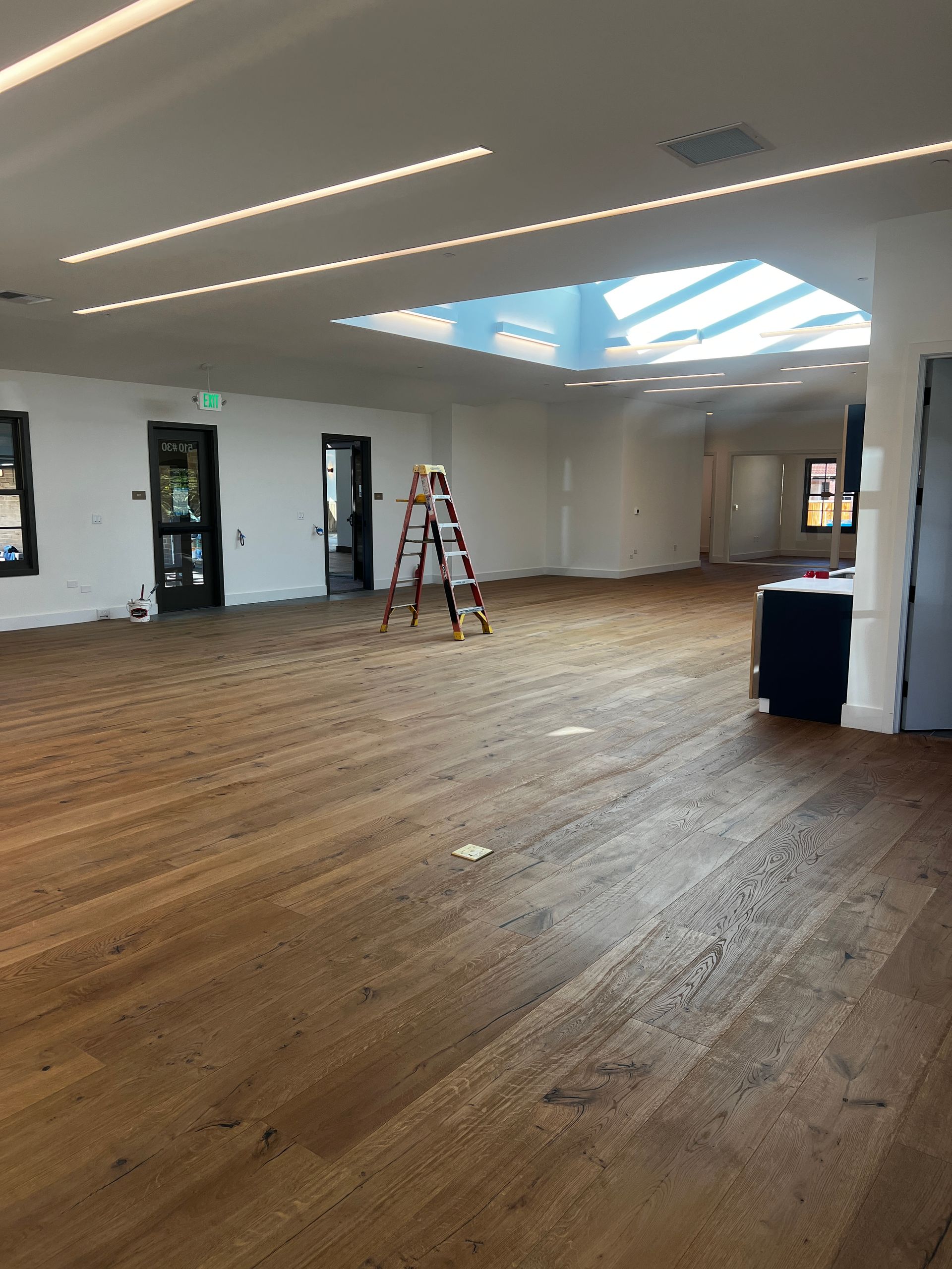 There is a ladder in the middle of the room.