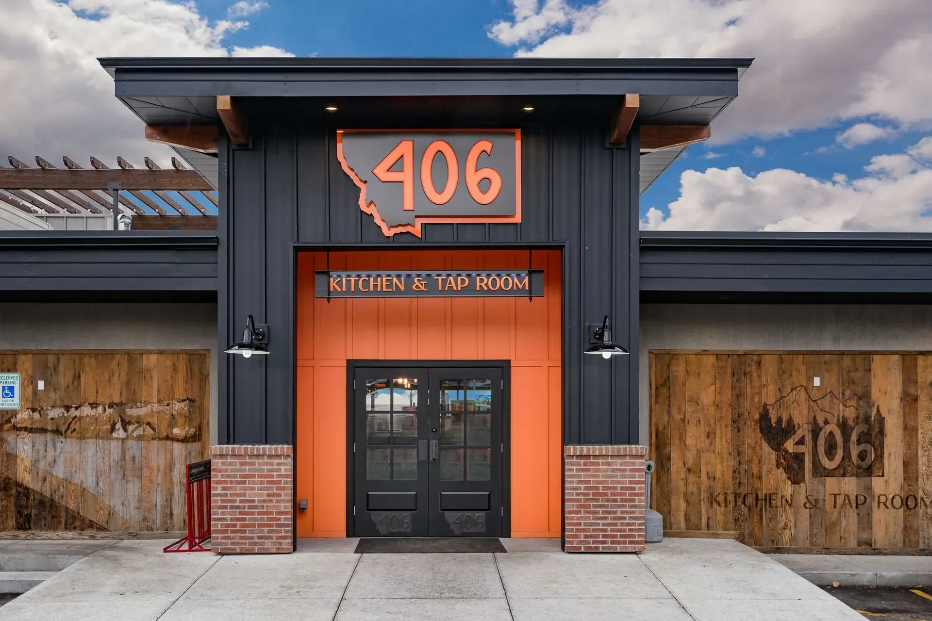 The front of a building with the number 406 on it