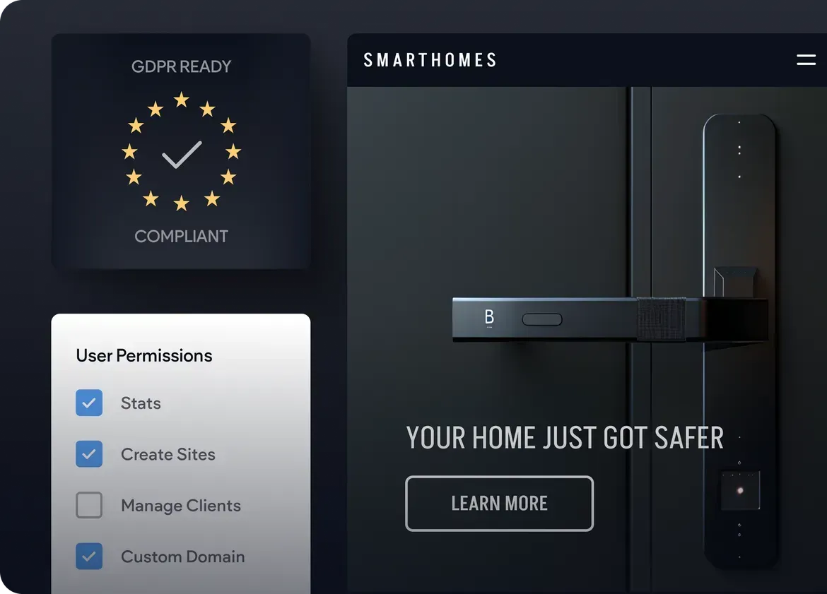 Uma captura de tela de um site que diz que sua casa ficou mais segura