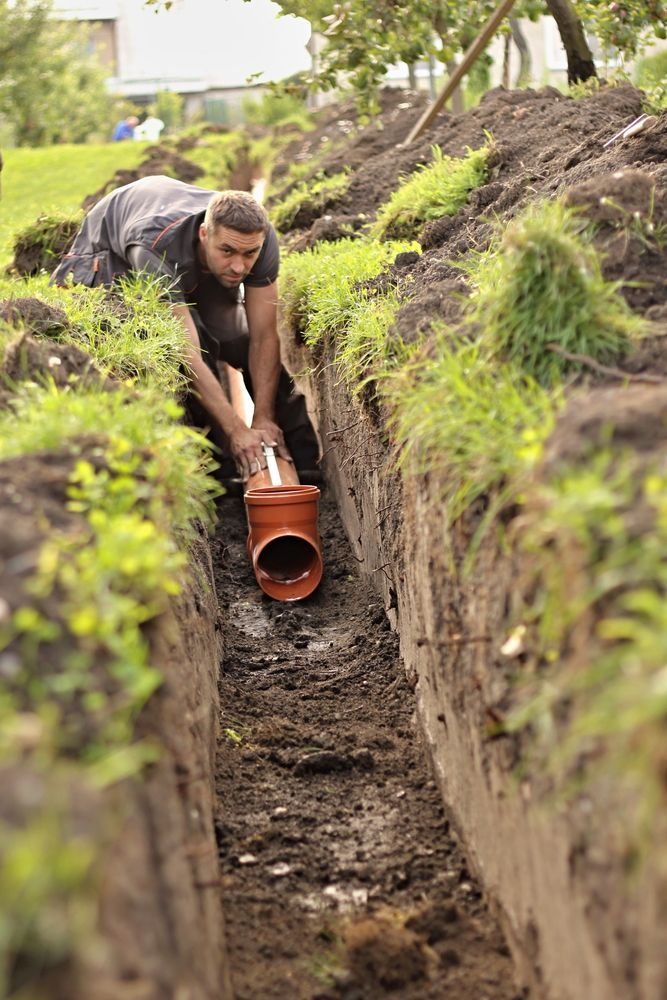 new sewer line replacement after drainage grade has been confirmed