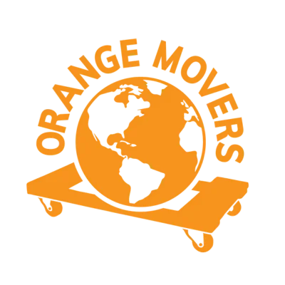 Orange logo: Globe on a dolly,