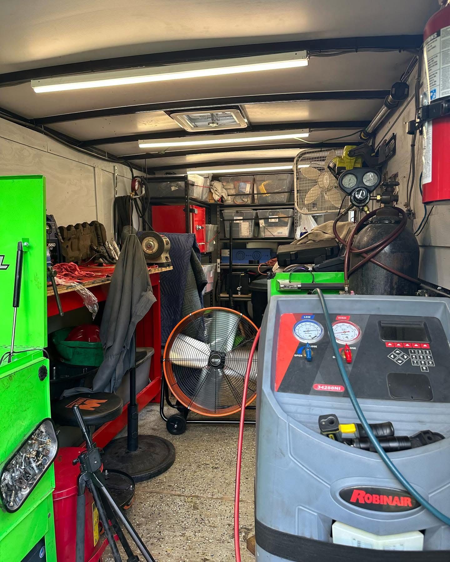 Inside a mobile auto repair trailer: tools | 3T’s Mobile Automotive Repair Inc.