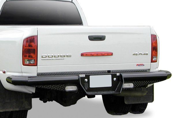 White dodge pickup with rear black bumper