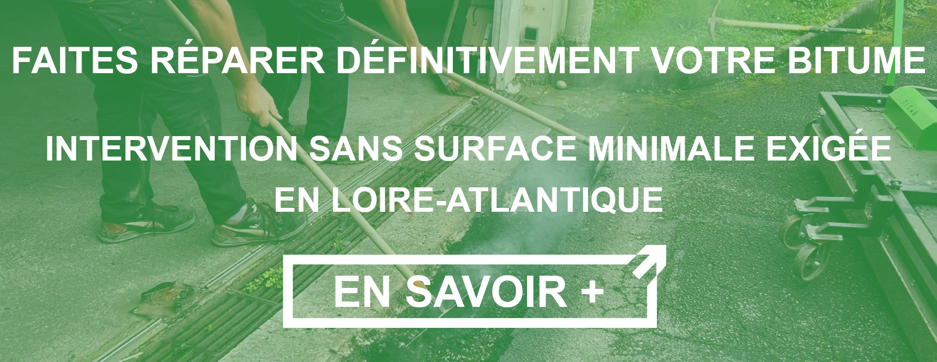 Réparation définitive de nid-de-poule, crevasses, fissures, tranchées, cassures, macrofaïençage, dans les enrobés, bicouches, goudrons et macadam en Loire Atlantique (Nantes, Saint Nazaire, Machecoul, Chateaubriant)