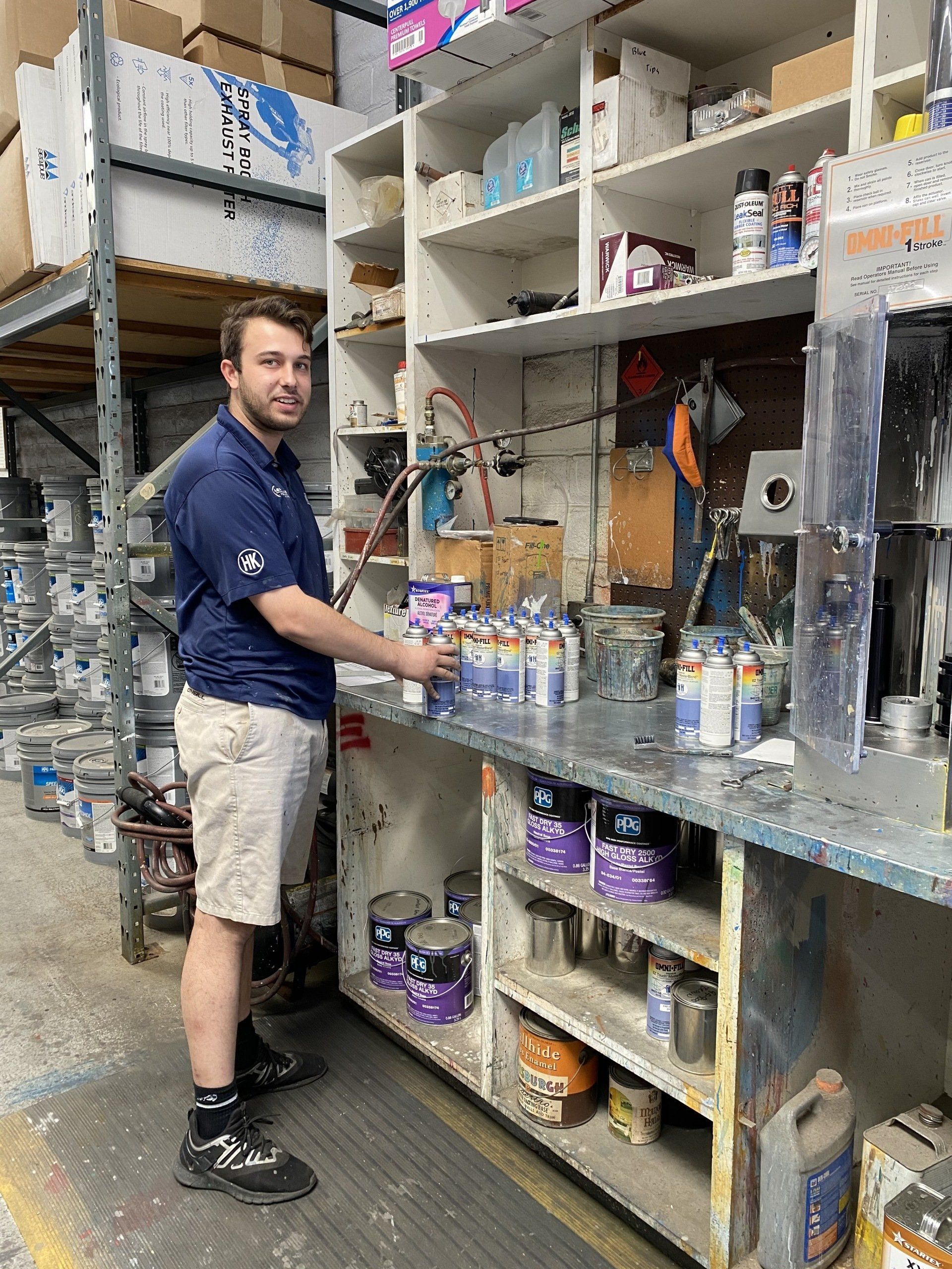 Fresno Kasparians Paint Center color matching aerosol spray paint cans