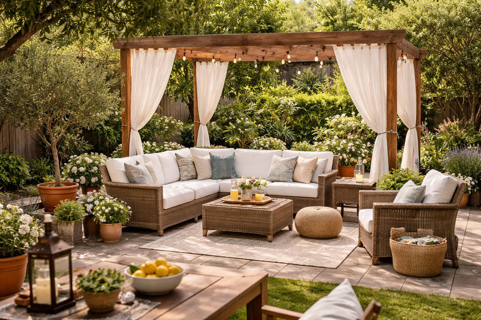 A man is cleaning a brick wall with a high pressure washer.