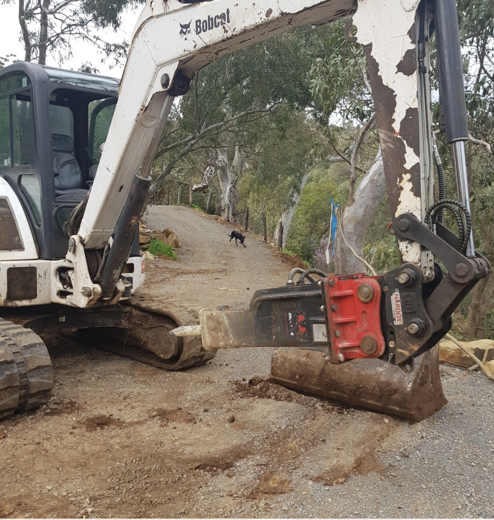 A Bobcat Excavator Is Sitting On A Dirt Road – Blackwood SA - Blackwood Earthmoving