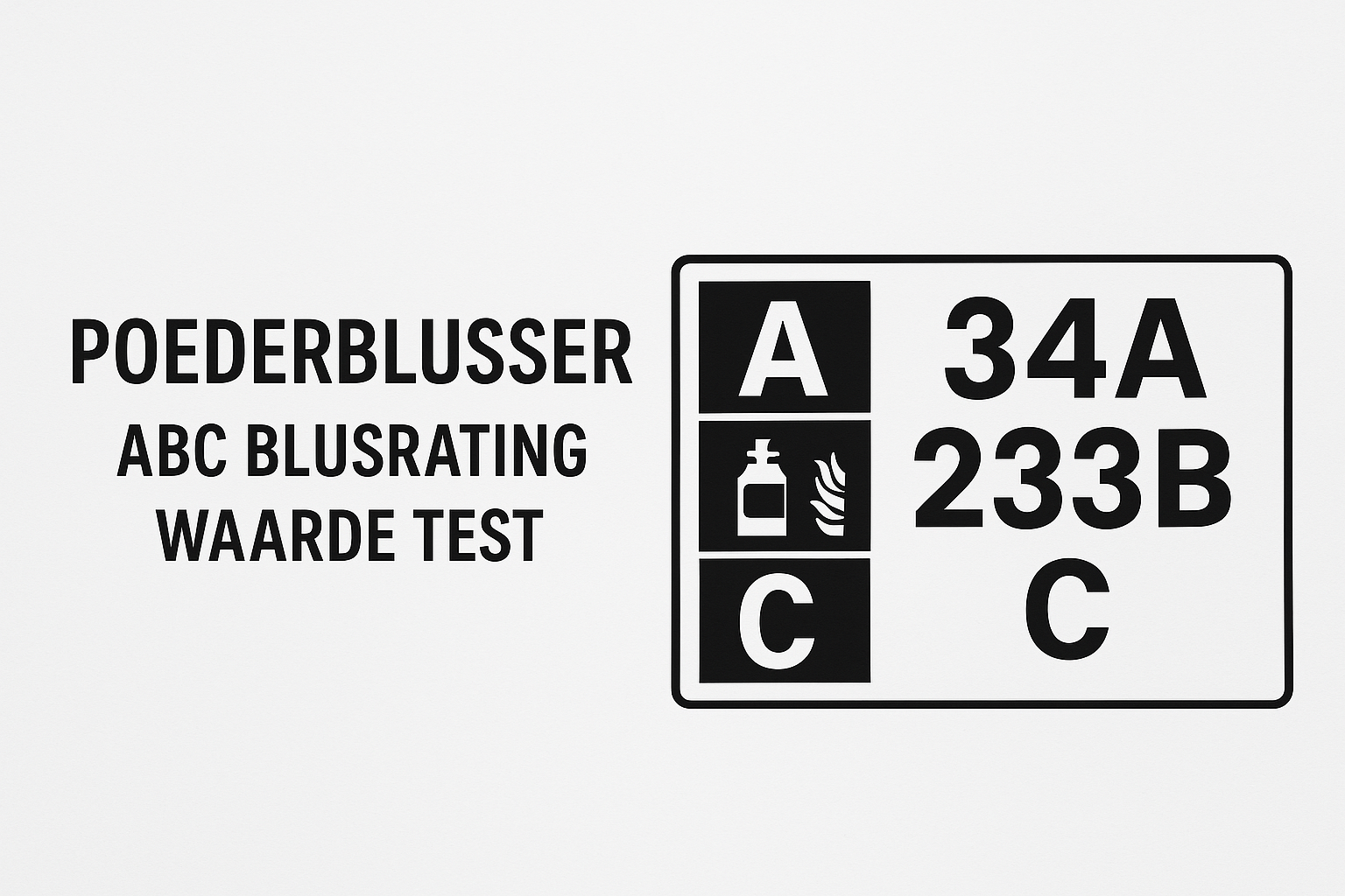 De blusrating van een poederblusser