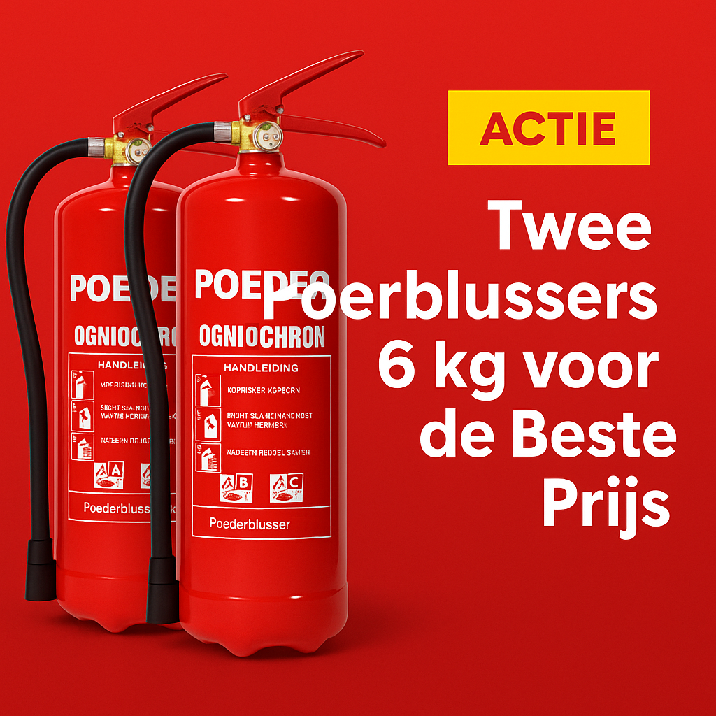 Twee poederblussers 6 kg voor de beste prijs Veiliger en slimmer investeren in brandbeveiliging