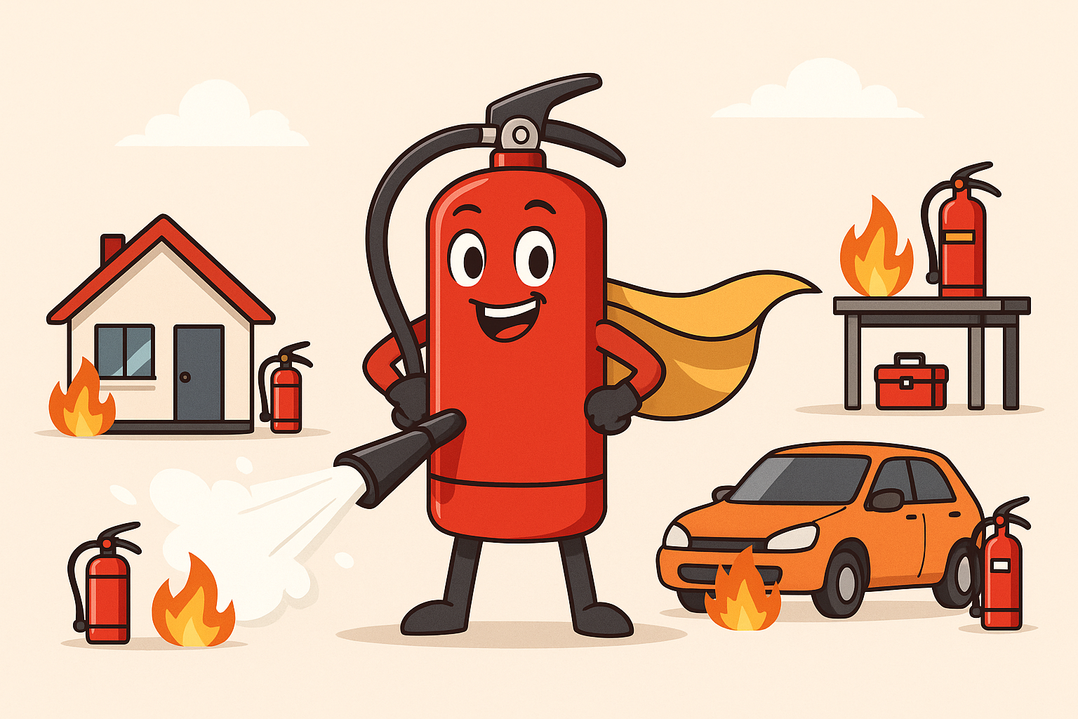 Waarom iedereen een poederblusser zou moeten hebben – thuis én onderweg