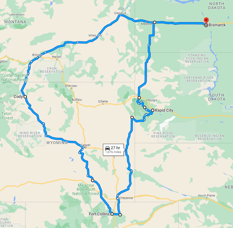 Wish You Were Here Ride route map