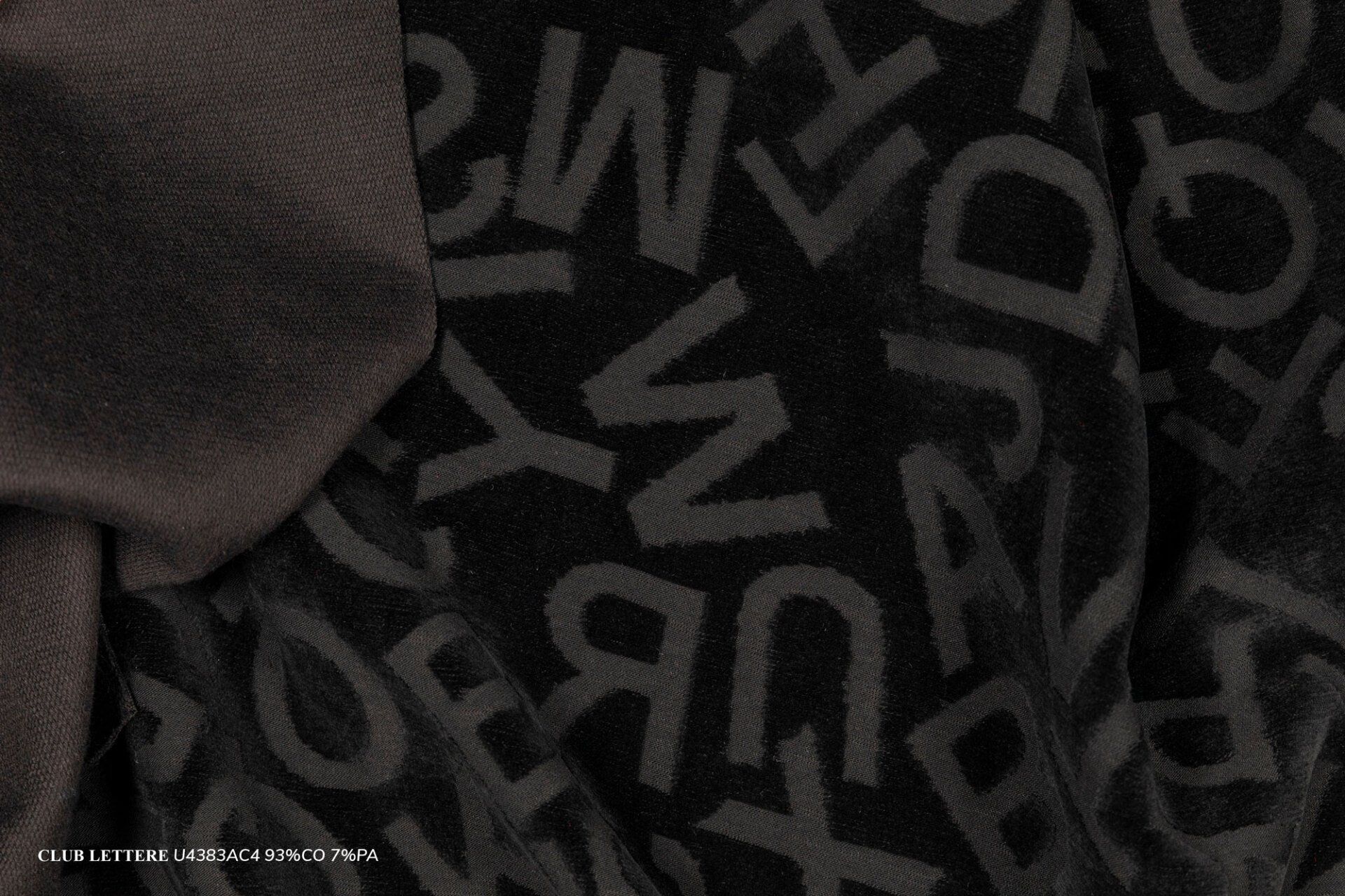 tessuto in jersey in velluto “loggato” jacquard Club Lettere