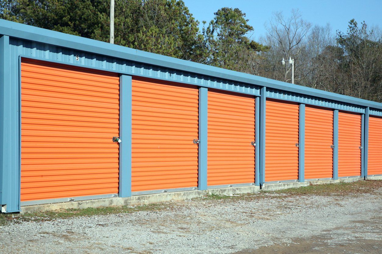 row of storage units in Fayetteville, NC
