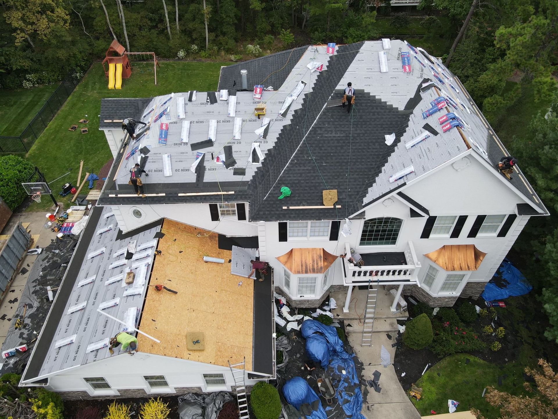roof replacement with copper bump outs