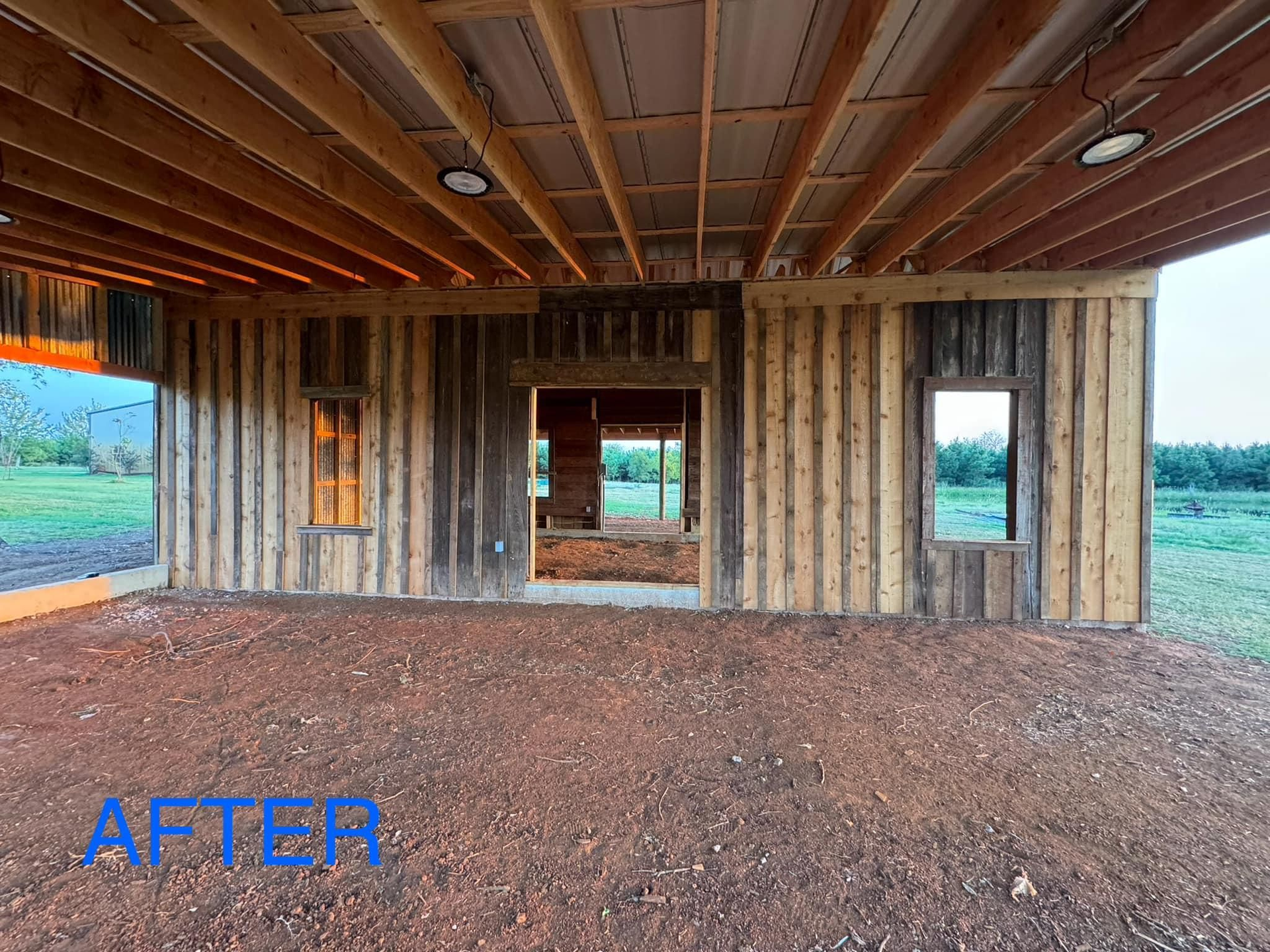 A picture of a house being built with the word after on the bottom