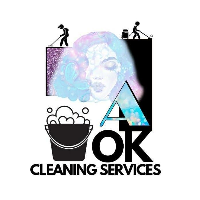 A logo for a cleaning company called a Aok cleaning services