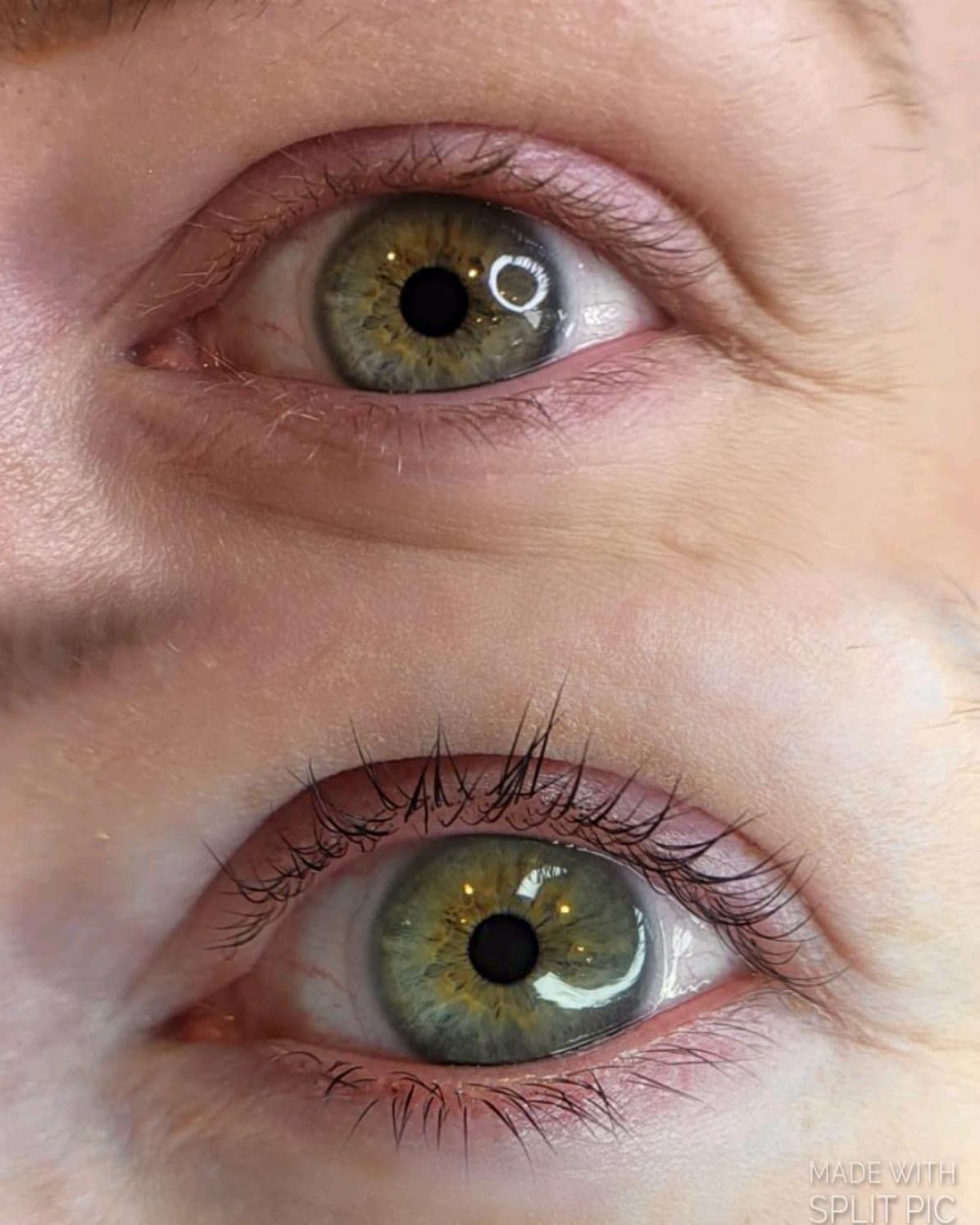 Wimpern vorher nacher Bild