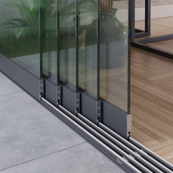 5 spoor Glazen schuifwand | Smans Houtbouw