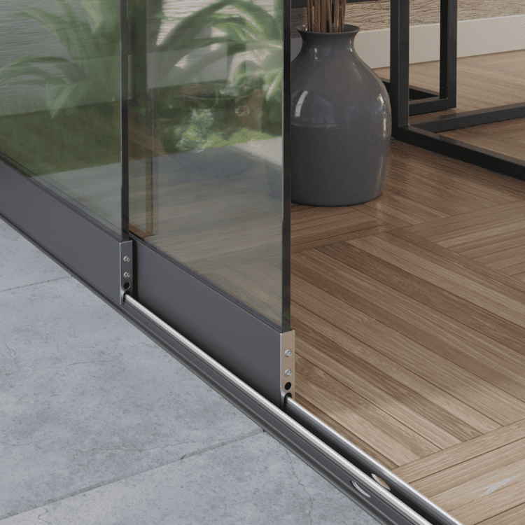 2 spoor glazen schuifwand € 595,- inclusief montage