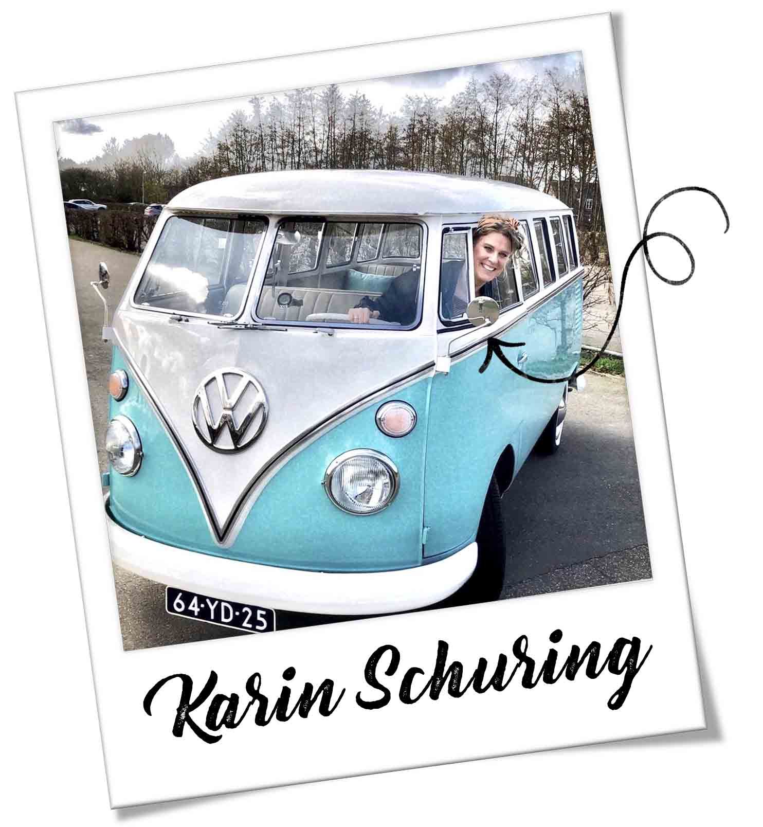 Volkswagen bus huren, blauwe Volkswagen bus T1, VW bus turquoise, Fiat 500, huren, Drive Vintage, Eigenaar Karin Schuring