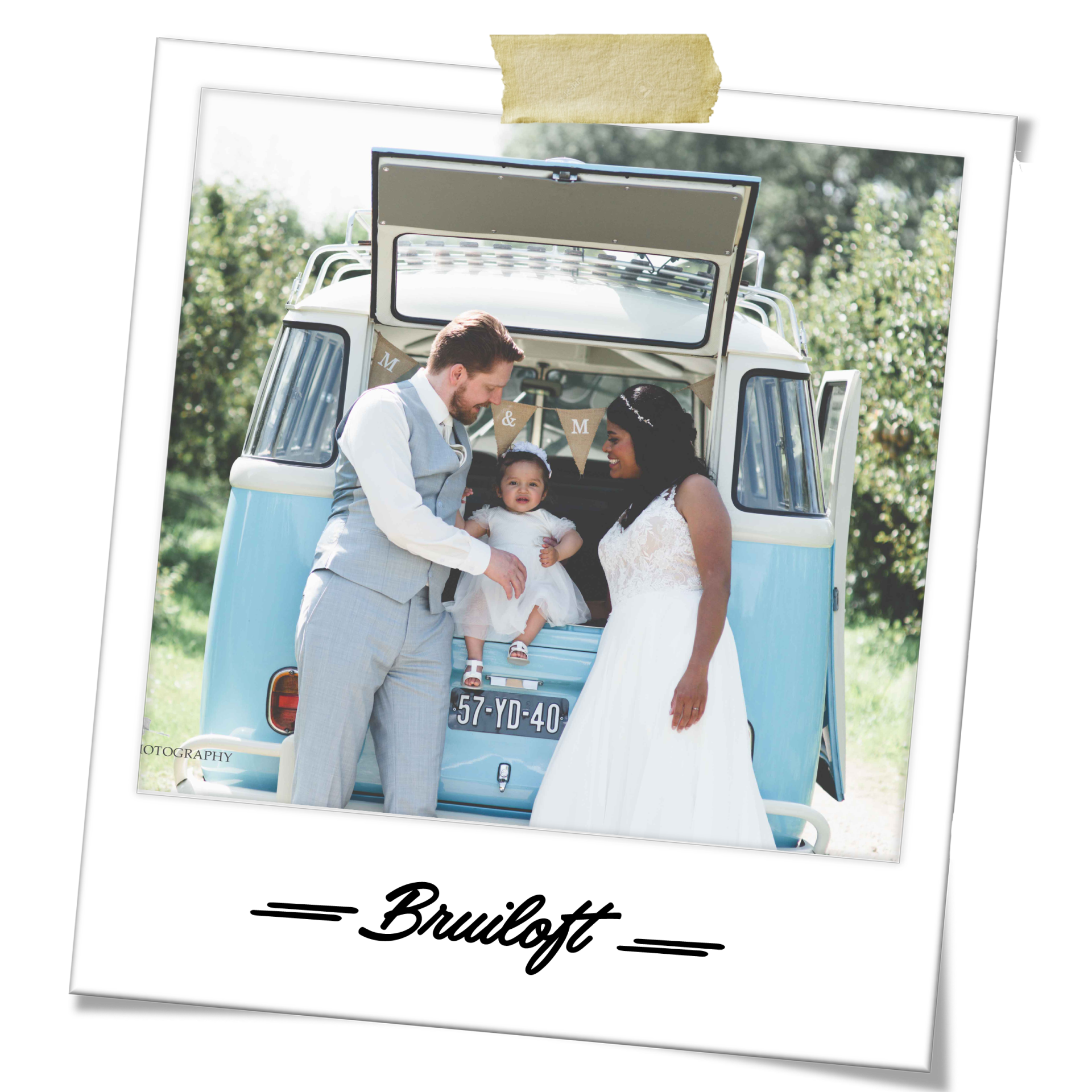 Drive Vintage trouwauto Volkswagenbusje huren