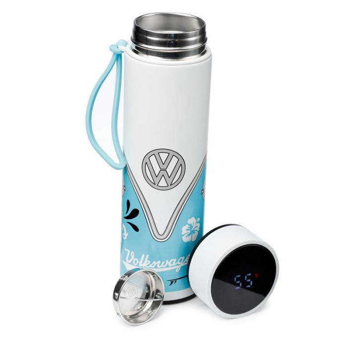 Volkswagen bus thermosfles, warmhoudfles, koffiekan, thermosstaat fles, Volkswagenbus licht blauw, verjaardagscadeau, kerst cadeau, sinterklaas cadeau