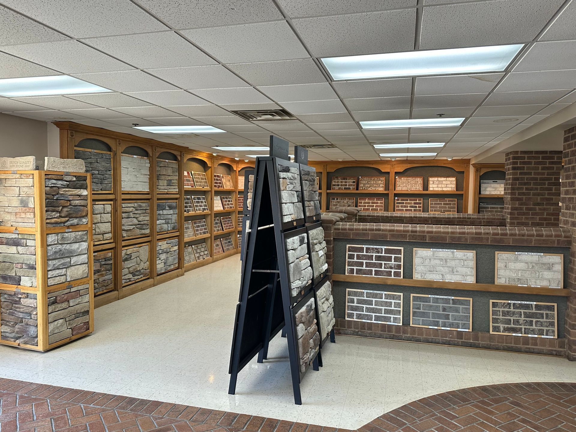a store filled with lots of different types of bricks .