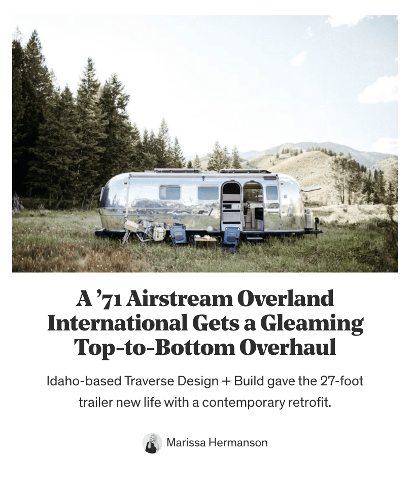 Polished Airstream remodel article on Dwell.com