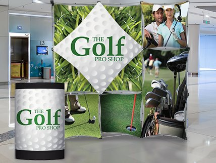 simple golf trade show event elements